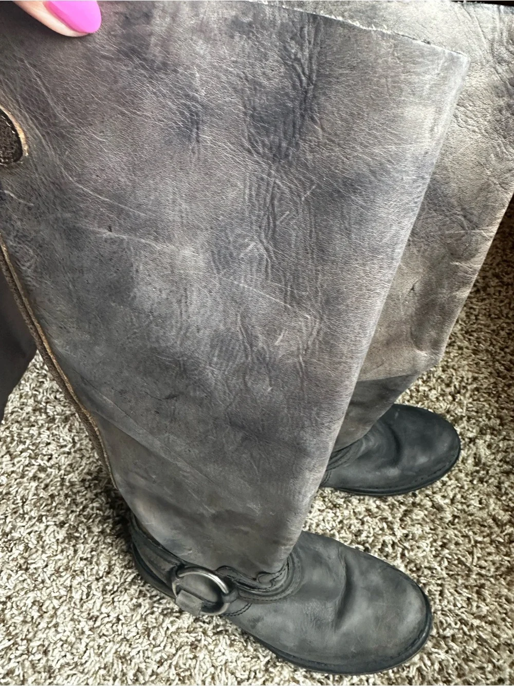 Steve Madden Brown Leather Tall Winter Rain Boots